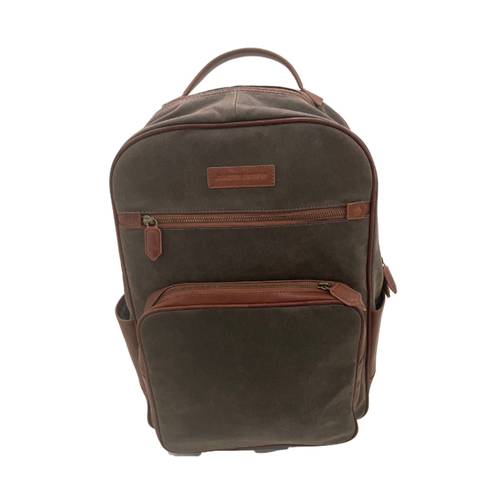 Johnston & Murphy Unisex Rhodes Backpack in Brown Full Grain Leather